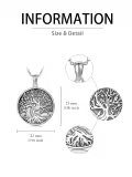 TOUPOP Sterling Silver Tree Of Life Pendant Necklace For Women Men Gifts-0-3