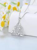 wholesale 925 Sterling Silver 1ct Moissanite Heart Celtic Knot Pendant Necklace for Women-0-4