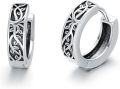 wholesale 925 Sterling Silver Celtic Knot Huggie Earrings with Star Design and Leaf Pattern-0-0