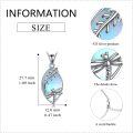wholesale 925 Sterling Silver Dragonfly Moonstone Pendant Necklace for Women Gifts-0-3