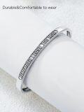 wholesale Sterling Silver Poiuy Inspirational Strength Mantra Cuff Bracelet Set-0-27