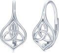 wholesale 925 Sterling Silver Celtic Knot Leverback Earrings for Women & Girls - Vintage Style  Ideas-0-0