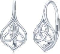 wholesale 925 Sterling Silver Celtic Knot Leverback Earrings for Women & Girls - Vintage Style  Ideas-C-Celtic 1097