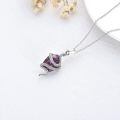 wholesale 925 Sterling Silver Purple Snake Charm Pendant Necklace-0-2