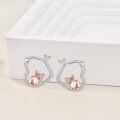 wholesale 925 Sterling Silver Cat Heart Hoop Earrings Gift for Women-0-2