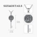 wholesale 925 Sterling Silver Key Amulet Necklace w/ Blue Crystal & Triple Moon Goddess Pendant for Women's Witchcraft Magic Gifts-0-2