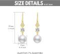 wholesale 10K Gold Diamond & White Pearl Drop Earring for Women's Fashion Jewellery Gifts-0-2