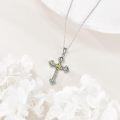 wholesale 925 Sterling Silver Abalone Shell Inlay Gold Plated Cross Pendant Necklace-0-4