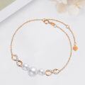 wholesale 10k Rose Gold Infinity Pearl Bracelet With White Pearls And Diamonds-0-4