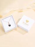 wholesale Sterling Silver Black Pearl Pendant Necklace for Women Jewelry Gift-0-12