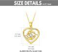 wholesale 14K Gold Diamond Dolphin Heart Pendant Necklace 16-18 Gifts for Her-0-4