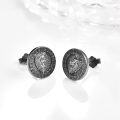 wholesale 925 Sterling Silver Viking Rune Lion Head Stud Earrings for Men & Women-0-1
