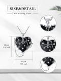 wholesale 925 Sterling Silver Gothic Heart Pendant with Black Enamel and Floral Accents-0-1
