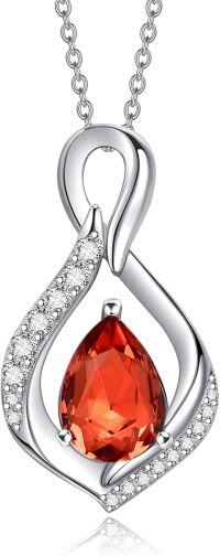 wholesale 925 Sterling Silver Infinity Teardrop Birthstone Necklace for Women Forever Love Jewelry Gift-01 Jan