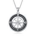 wholesale 925 Sterling Silver Compass Necklace with Stars and Directional Elements - Graduation Gift for Her-0-0