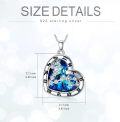 wholesale 925 Sterling Silver Blue Crystal Heart Zodiac Constellation Pendant Necklace-0-2