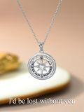 wholesale 925 Sterling Silver Moissanite Compass Pendant Necklace with I'd Be Lost Without You Inscription for Women-0-4