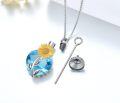 wholesale 925 Sterling Silver 12 Birth Month Flowers Urn Necklace for Ashes-0-2