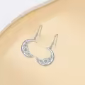 TOUPOP Sterling Silver Moon Flower Daisy Drop Dangle Earrings For Women-0-4