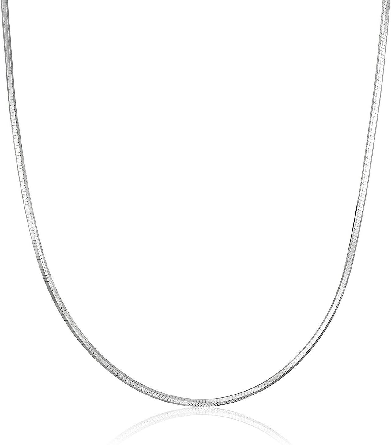 925 Sterling Silver 1mm Italian Snake Chain Necklace Lightweight Lobster Claw Clasp 14 30 Inch-0-1