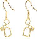 wholesale 14K Gold CZ Sunflower Infinity Drop Leverback Earrings Gift Set-0-0