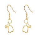 wholesale 14K Gold CZ Sunflower Infinity Drop Leverback Earrings Gift Set-0-0