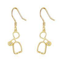 wholesale 14K Gold CZ Sunflower Infinity Drop Leverback Earrings Gift Set-Nurse Earrings