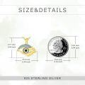wholesale Gold Evil Eye 925 Sterling Silver Stone Pendant Necklace for Women s-0-4