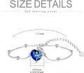 wholesale 925 Sterling Silver Blue Crystal Moon & Heart Charm Bracelet Austrian Elements Jewelry for Women Girls Gift-0-4