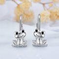 wholesale 925 Sterling Silver Hypoallergenic Frog Stud Hoop Leverback Earrings s for Women-0-4