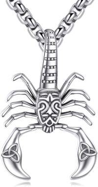 wholesale 925 Sterling Silver Gold Plated Scorpion Pendant Necklaces for Men Women Gothic Punk Style  47cm Chain Length-Scorpion Necklace