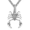 wholesale 925 Sterling Silver Gold Plated Scorpion Pendant Necklaces Wholesale for Men Women Gothic Punk Style  47cm Chain Length-0-0