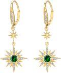 wholesale 925 Sterling Silver Gold-Plated Moonstone & Opal Starburst Leverback Drop Earrings-0-78