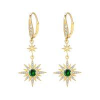 wholesale 925 Sterling Silver Gold-Plated Moonstone & Opal Starburst Leverback Drop Earrings-May (Gold Plated)-May (Gold Plated)