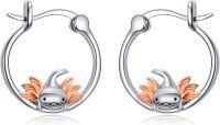 wholesale 925 Sterling Silver Goldfish Hoop Earrings - Cute Animal Design for Women & Teenagers-Axolotl