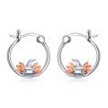 wholesale 925 Silver Axolotl Hoop Earrings Platinum Rose Gold Plated Cute Animal Jewelry-0-0