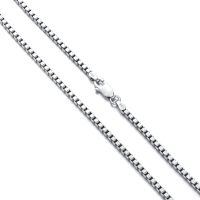 wholesale 925 Sterling Silver Box Chain Necklace Wholesale Classic Link Design-Length:16 Inches Width:1.5MM