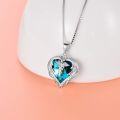 wholesale Sterling Silver Austrian Crystal Caduceus Angel Wing Heart Nurse Necklace-0-19