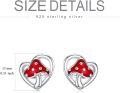 wholesale 925 Sterling Silver Mushroom Heart Stud Earrings for Women Gift Ideas-0-5