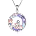 wholesale 925 Sterling Silver Blue Crystal Elephant Pendant Necklace-0-0