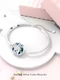 TOUPOP Sterling Silver Blue Crystal Tree Of Life Bracelet For Women-0-4
