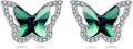 wholesale 925 Sterling Silver Butterfly Crystal Stud Earrings - 0.38x0.56 Hypoallergenic Freedom & Luck Gift for Women-0-0