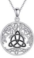 wholesale 925 Sterling Silver Tree of Life Triquetra Knot Pendant Necklace-0-0