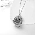 wholesale 925 Sterling Silver Sunflower Locket Necklace with YOU ARE MY SUNSHINE Engraving Pendant-0-2