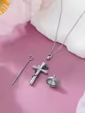 TOUPOP Sterling Silver Butterfly Cremation Urn Necklace With Funnel-0-1