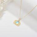 wholesale 14K Gold Opal Lotus Pendant Necklace for Women - Mothers Day s-0-2
