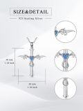 wholesale 925 Sterling Silver Heart Opal Wings Cross Pendant Infinity Necklace-0-4