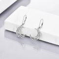 wholesale 925 Sterling Silver Crescent Moon Celtic Knotwork Leverback Drop Earrings-0-4