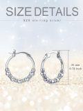 wholesale 925 Sterling Silver Bali Style Beaded Round Huggies Earings for Women Gift Ideas-0-2