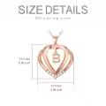 TOUPOP 925 Sterling Silver Moissanite Heart Letter Pendant Necklace-0-4